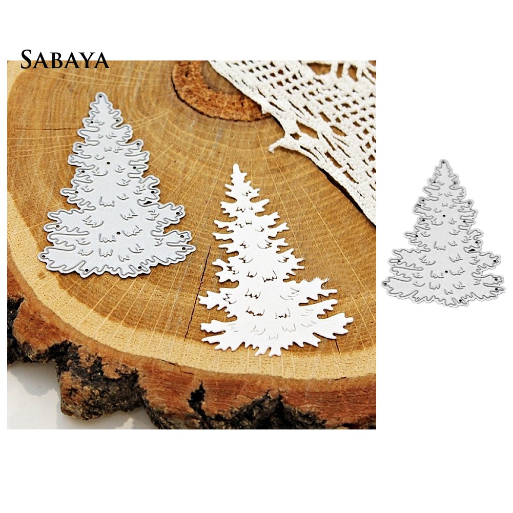 Khuôn cắt giấy làm từ kim loại hình cây thông giáng sinh trang trí album ảnh DIY