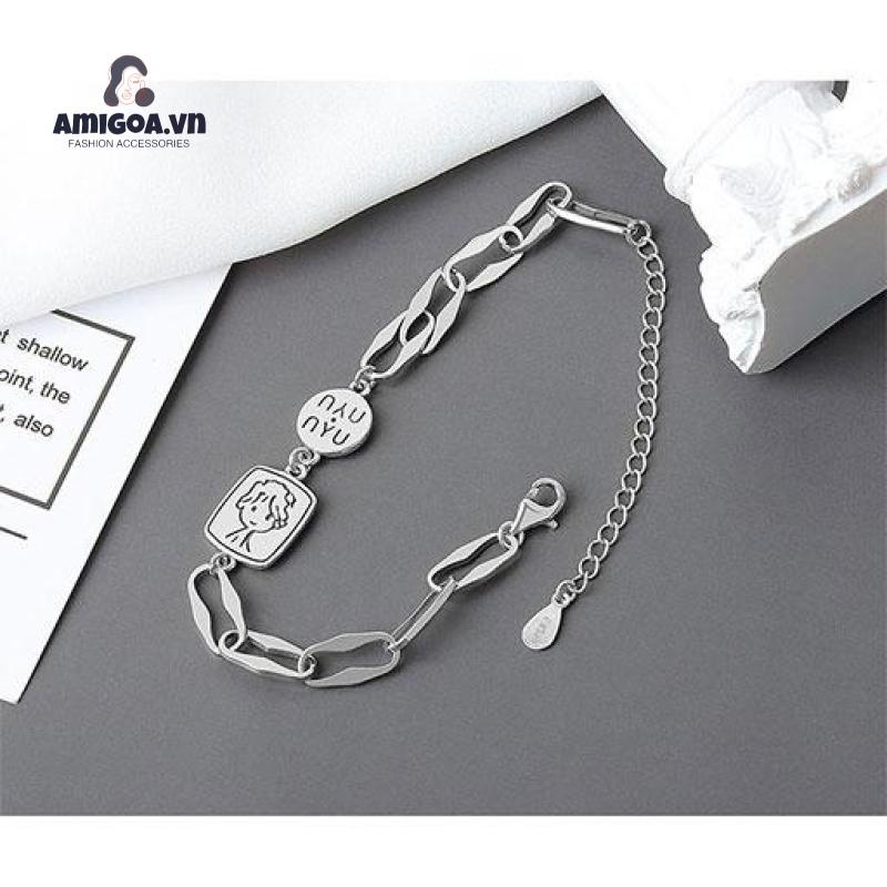 ✨✨Vòng tay kim loại phối mặt hình hoàng tử bé phong cách retro xinh xắn