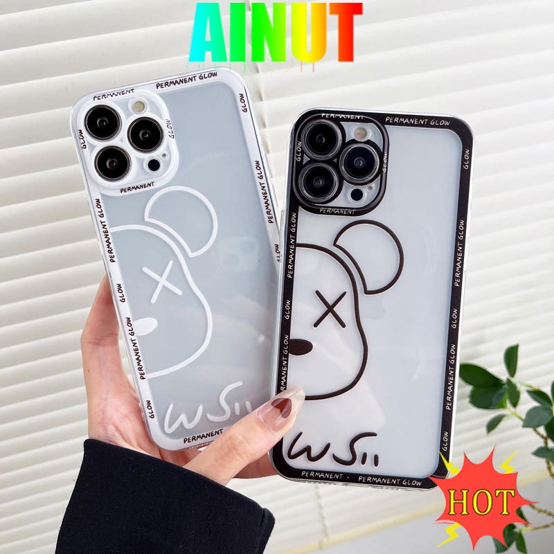 Ốp Điện Thoại TPU Silicon Mềm Chống Bụi Chống Sốc In Hình Gấu XX Cho IPhone 13 11 12 Pro Max 7 8 Plus X XR XSMAX