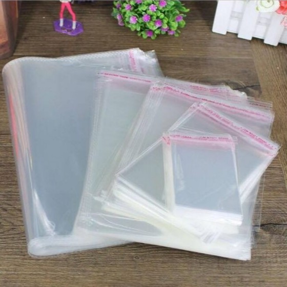 1kg túi dán miệng bao nilong OPP trong có dán keo mép  - Plastic bag