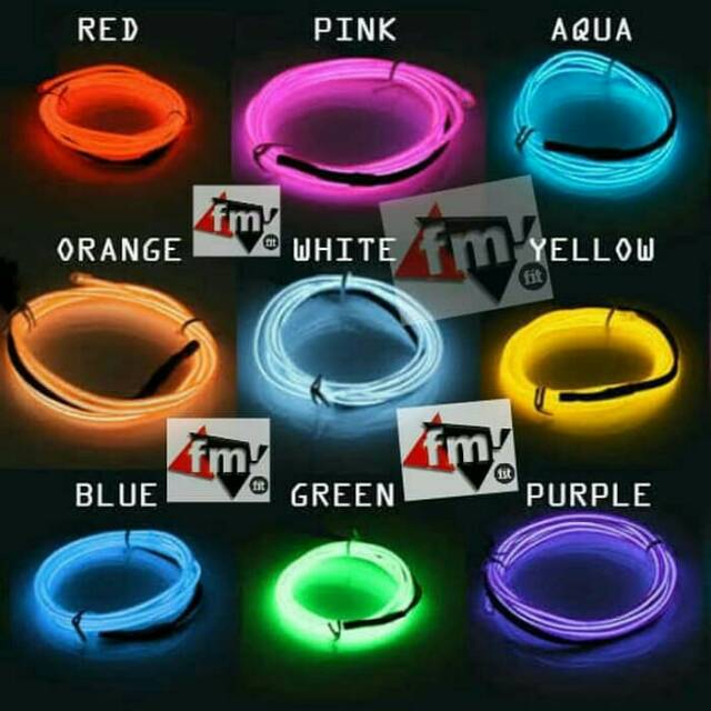 Fm Fit Elwire El Wire Led Neon Strip Light Room Party Decoration