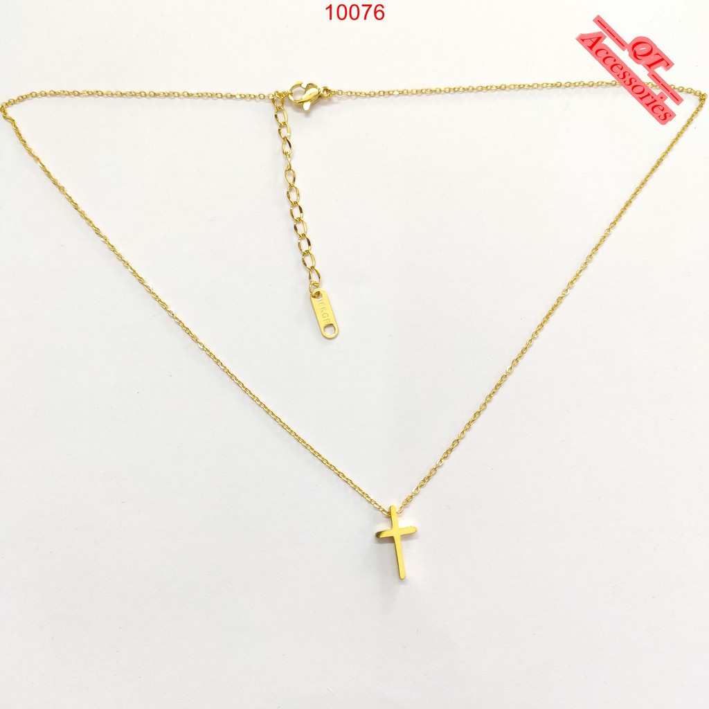 Dây chuyền titan mạ vàng 99k mặt chữ thập siêu bền màu