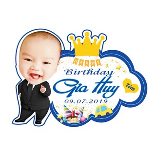 Biển tên sinh nhật bé kèm chibi