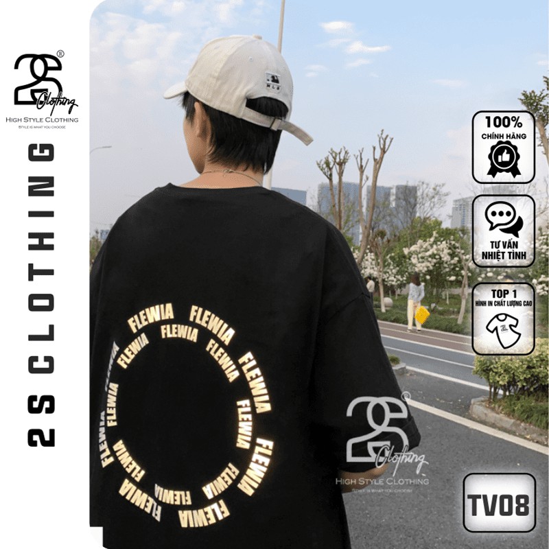 Áo Thun Đen Nữ Nam Form Rộng 2s Clothing Áo Phông Ulzzang Tay Lỡ Cotton Oversize Giá Rẻ In Phản Quang Ngầu TV08