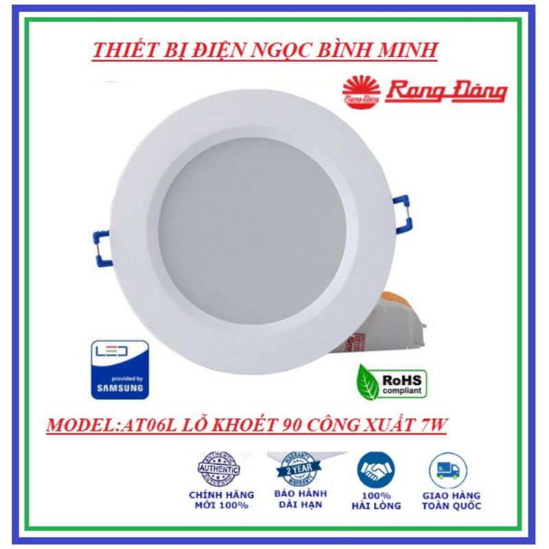 Đèn led âm trần Rạng Đông 7W phi 90