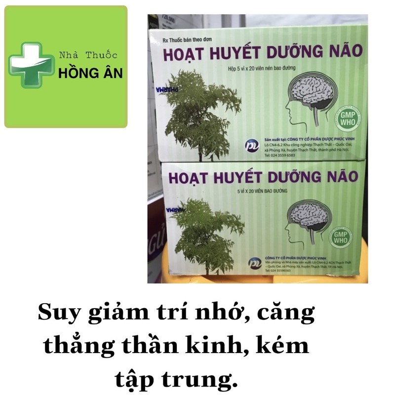 Hoạt Huyết Dưỡng Não Pv hộp 100v❤️ Suy giảm trí nhớ, căng thẳng thần kinh, kém tập trung.