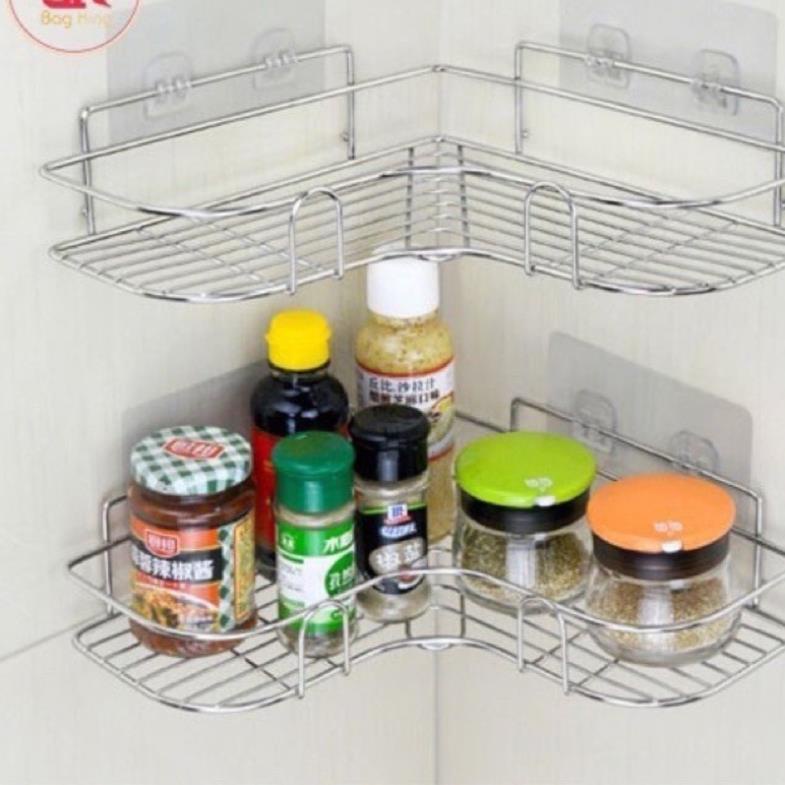 ⚡️SALE⚡️ Kệ góc dán tường nhà inox 304 gọn gàng tiện ích