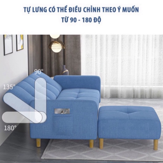 Ghế Sofa Giường Thông Minh Đa Năng Phòng Khách, Văn Phòng Rộng 180cm Gấp Gọn Chất Liệu Bọt Biển Cao Cấp Êm Ái .