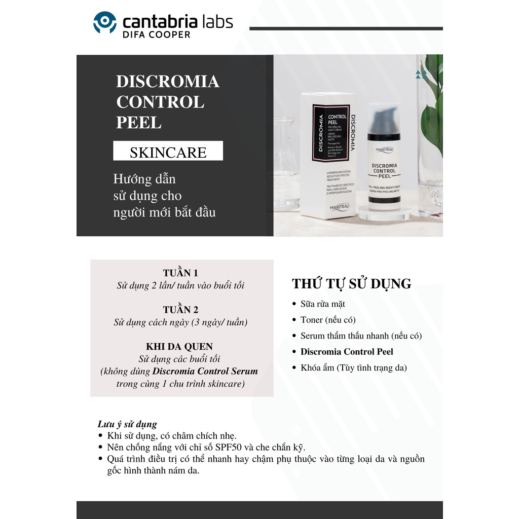 Kem dưỡng sáng da Discromia Control Peel Retinol 0.05% - Trẻ hóa da, tẩy da chết, dưỡng ẩm và sáng mịn, giảm nếp nhăn, g