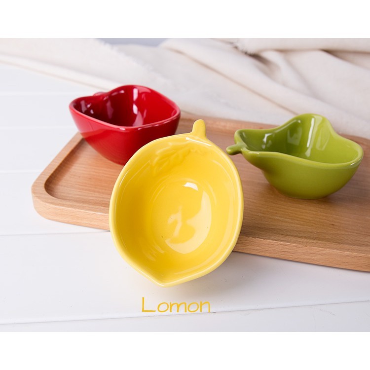 Bát ăn dặm sứ cho bé hình táo, lê, chanh