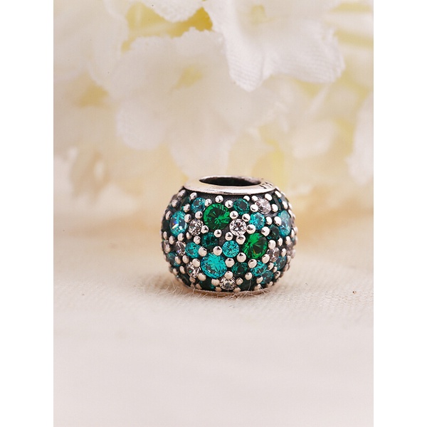Đại dương xanh pavé pha lê Vòng đeo tay Charm Hạt Quà tặng Đảng