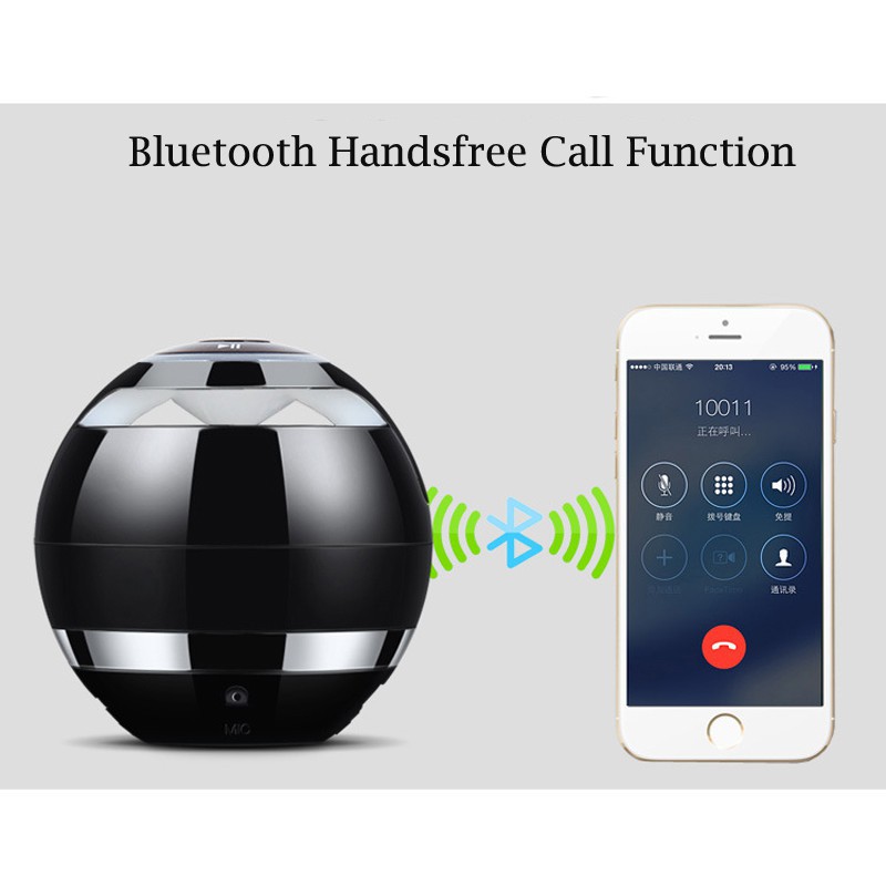 Loa Bluetooth hình trứng A18 có đèn led và mich nhận cuộc gọi