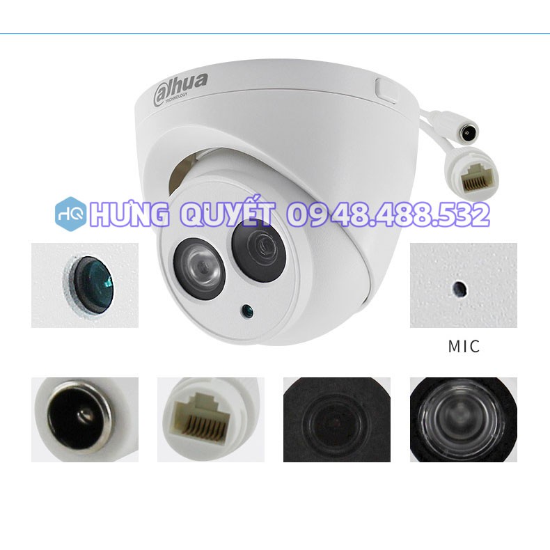 Camera IP POE Dahua 1230C-A V2 liền Mic, chống ngược sáng