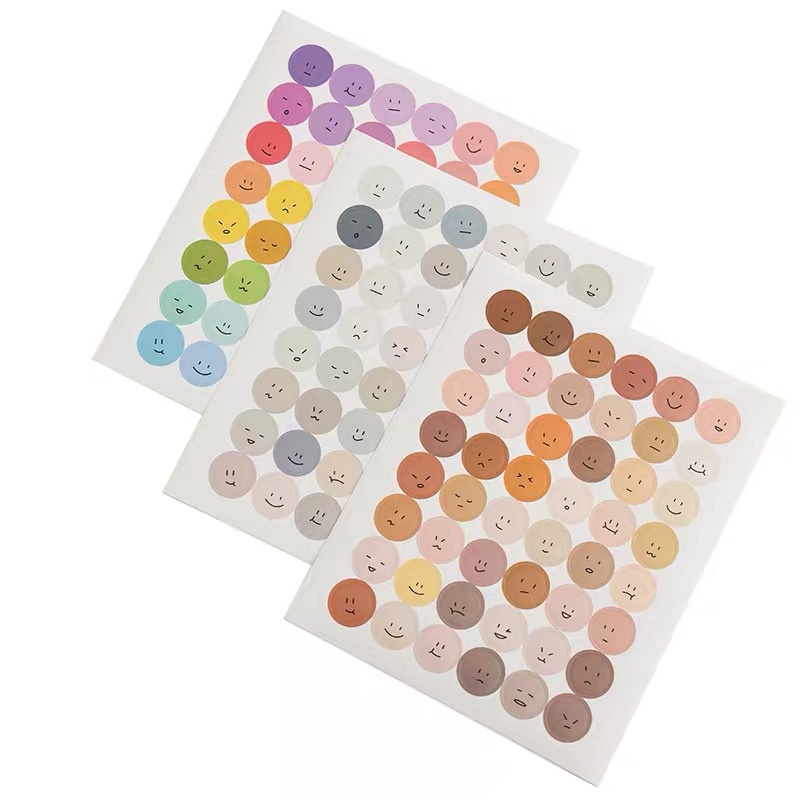 Sticker cute hình mặt cười trang trí sổ tay dán giấy ghi chú lên tường - Gấu Thỏ House