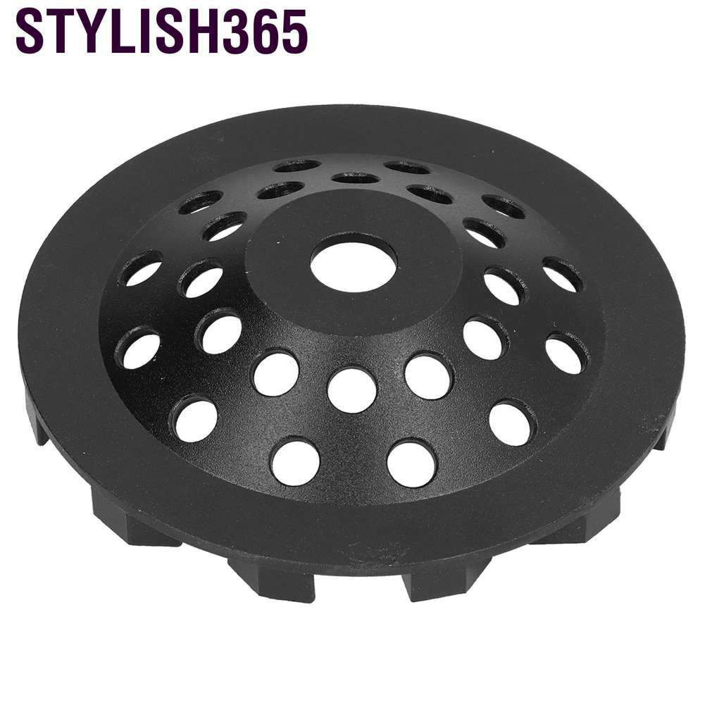 Stylish365 Diamond Grinding Wheel Cup 10 Teeth Black 180mm for Sanding Concrete Stone Cement