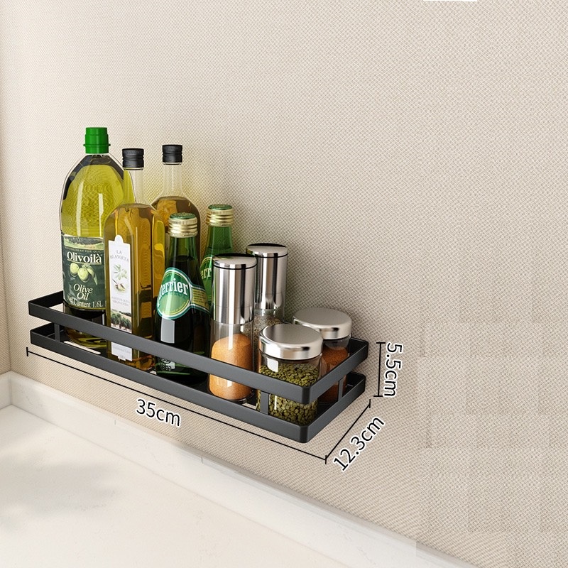 Kệ nhà bếp đa năng để đồ gia vị hình chữ nhật không cần khoan vít 35cm