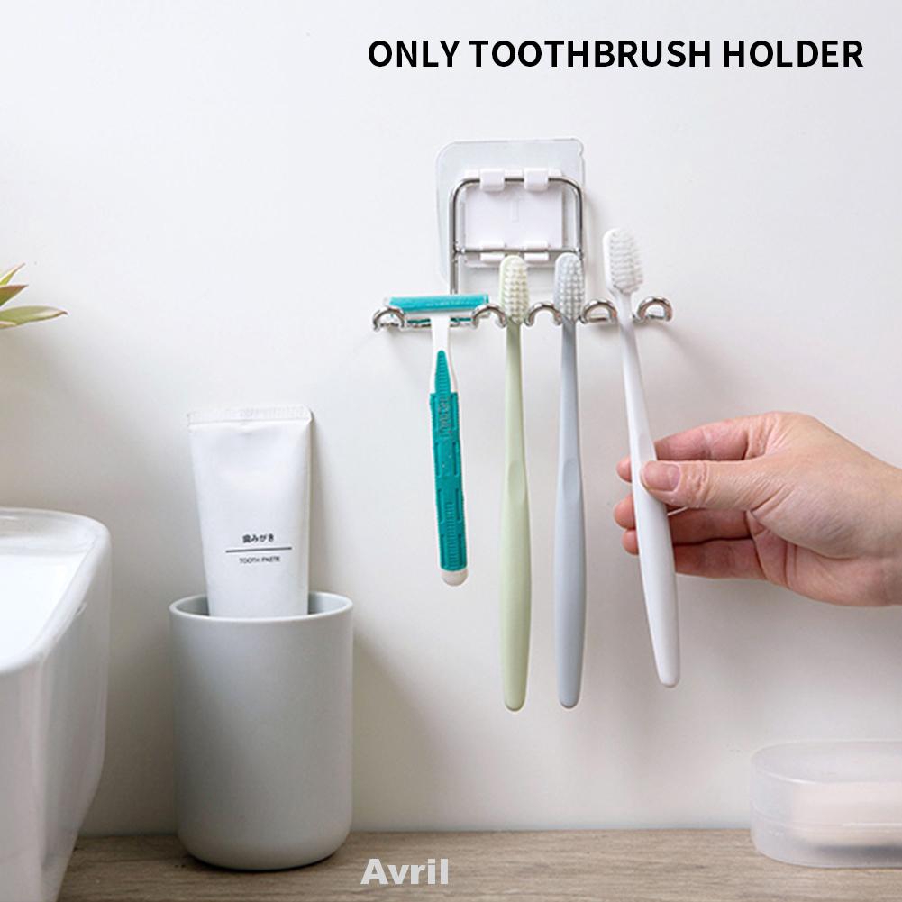 Accessories Bathroom Organizer Punch-free Shaver Stainless Steel Storage Toilet Toothbrush Holder
