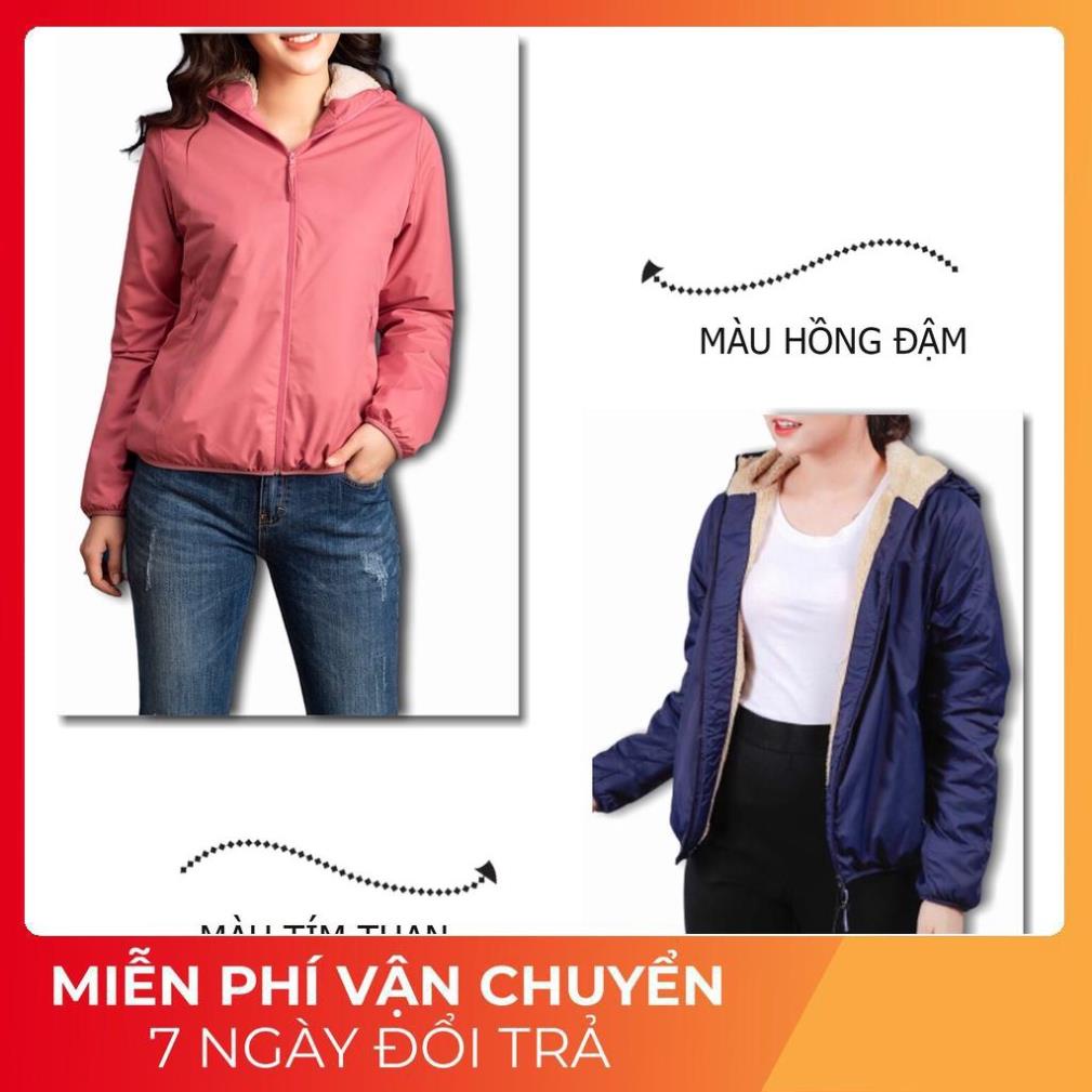Áo gió lót lông nữ ⚡FREESHIP⚡ Lót lông giữ nhiệu siêu ấm kết hợp chất Gió tráng bạc chống nước hàng cao cấp FD62 | BigBuy360 - bigbuy360.vn