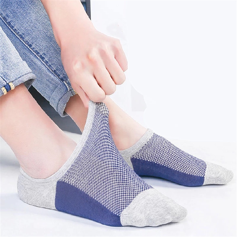 Vớ lưới sợi tre siêu mỏng thoáng khí chống trượt hợp thời trang cho nam