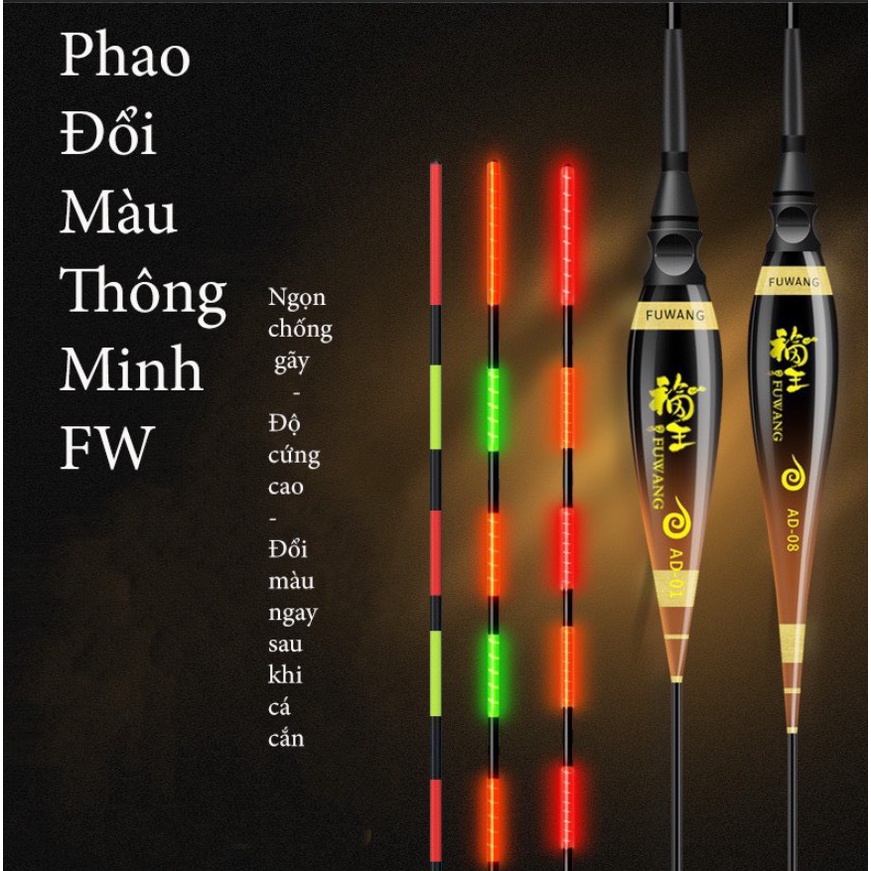 Phao Câu Đài Đèn Đổi Màu Thông Minh FW Phao Câu Ngày Đêm Phiên Bản Ngọn Nâng Cấp Cảm Biến Trọng Lực