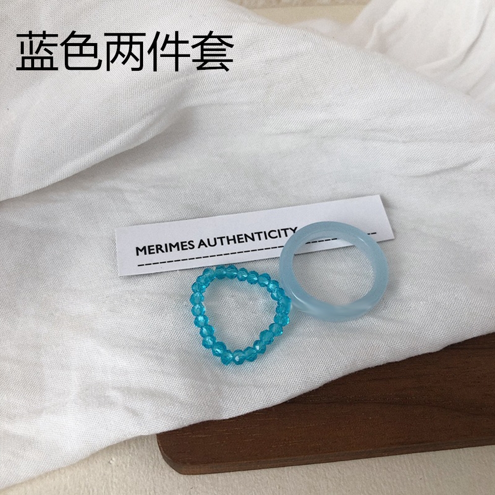 Bộ 2 Nhẫn Hợp Kim Đính Đá Xinh Xắn