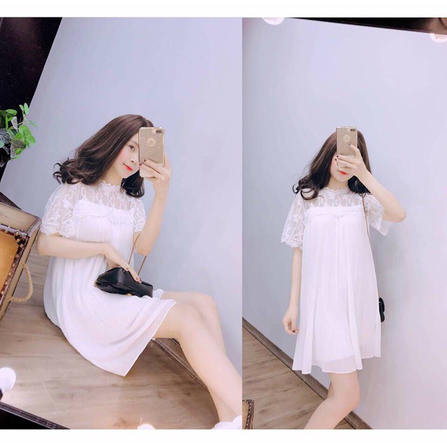 Váy Voan Xếp Li Kiểu Dáng Dễ Thương