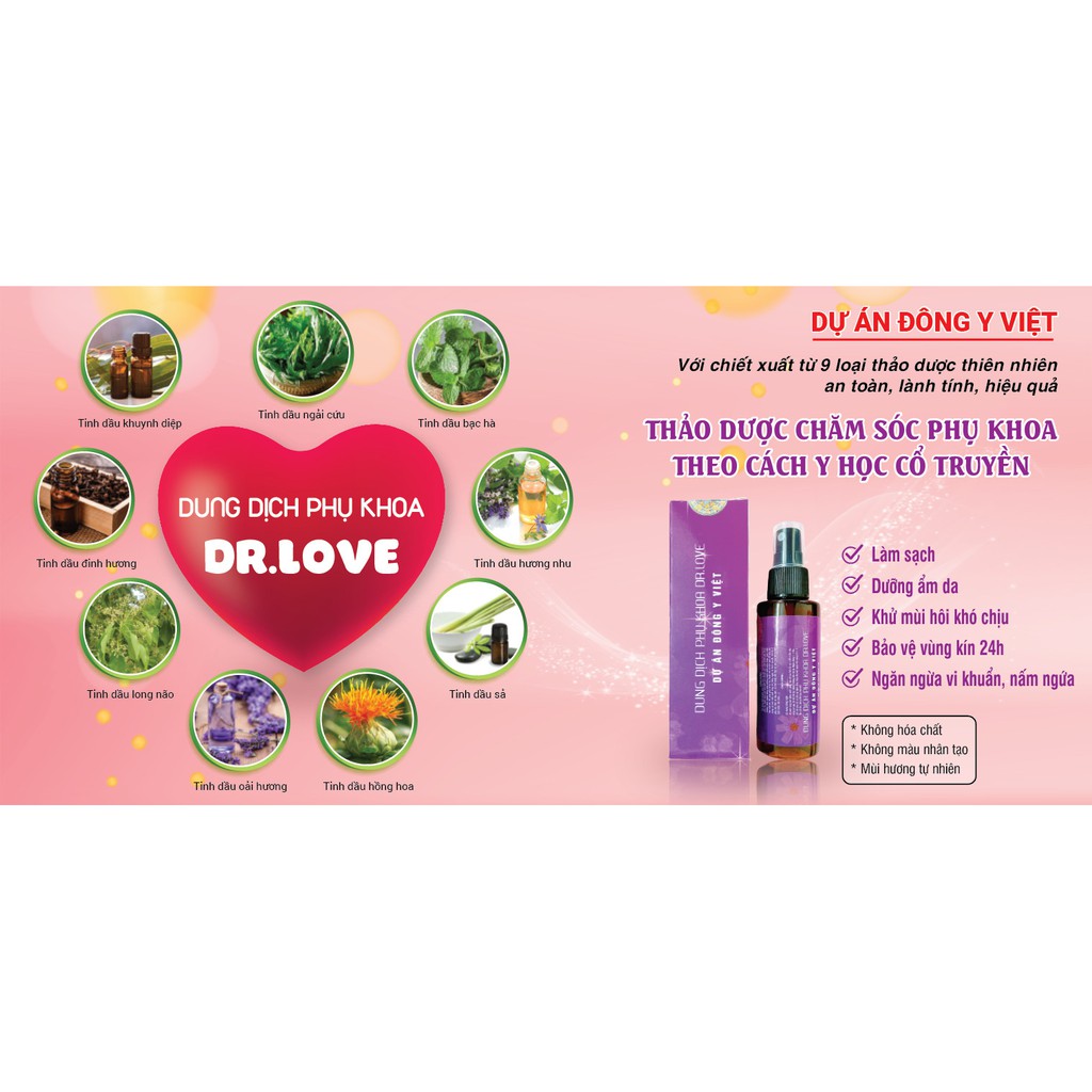 DUNG DỊCH PHỤ KHOA DR.LOVE - 60 ML - mua 1 tặng 1 vệ sinh mũi miệng 55k