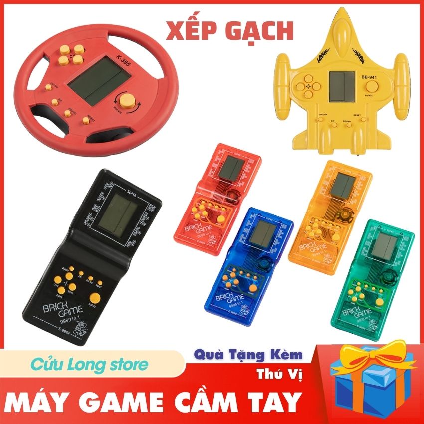 Máy Chơi Game Xếp Gạch Cầm Tay Màn Hình LCD Nhạc Game Thập Niên 80 90 Vui Nhộn 4 nút máy game cổ điển