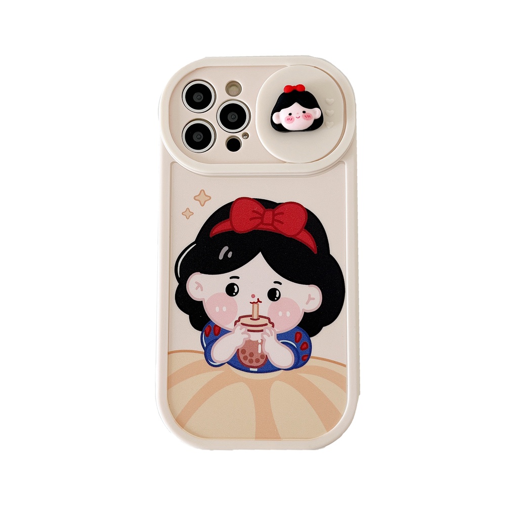 Ốp Điện Thoại Mềm Hình Bạch Tuyết Uống Trà Sữa Cho Iphone 12 pro max 11 pro max xs max xr x 13proamx plus