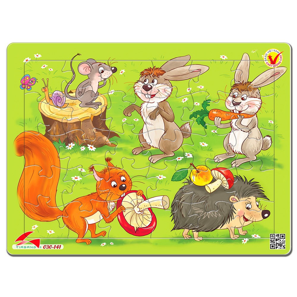 TRANH XẾP HÌNH A4 CHO BÉ, 40 Mẫu Puzzle Bộ Tranh Ghép Hình Con Vật Size A4, 30 Mảnh, Đồ Chơi Trí Tuệ Trẻ Em MECO MART