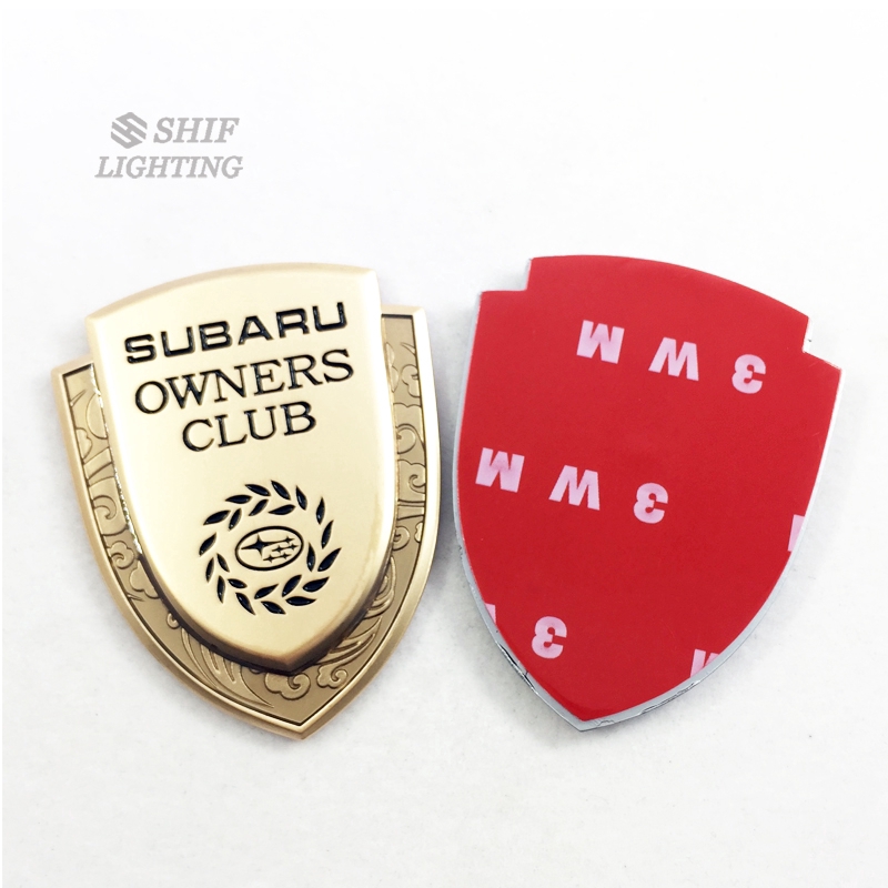 1 x Metal Gold SUBARU OWNERS Club Logo Car Auto Decorative Side Rear Emblem Badge Sticker Decal for SUBARU