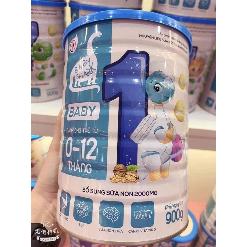 Sữa bột dinh dưỡng BABY SHARK hộp 900g tăng cường hệ tiêu hóa, tăng cân cho trẻ từ 1 đến 6 tuổi