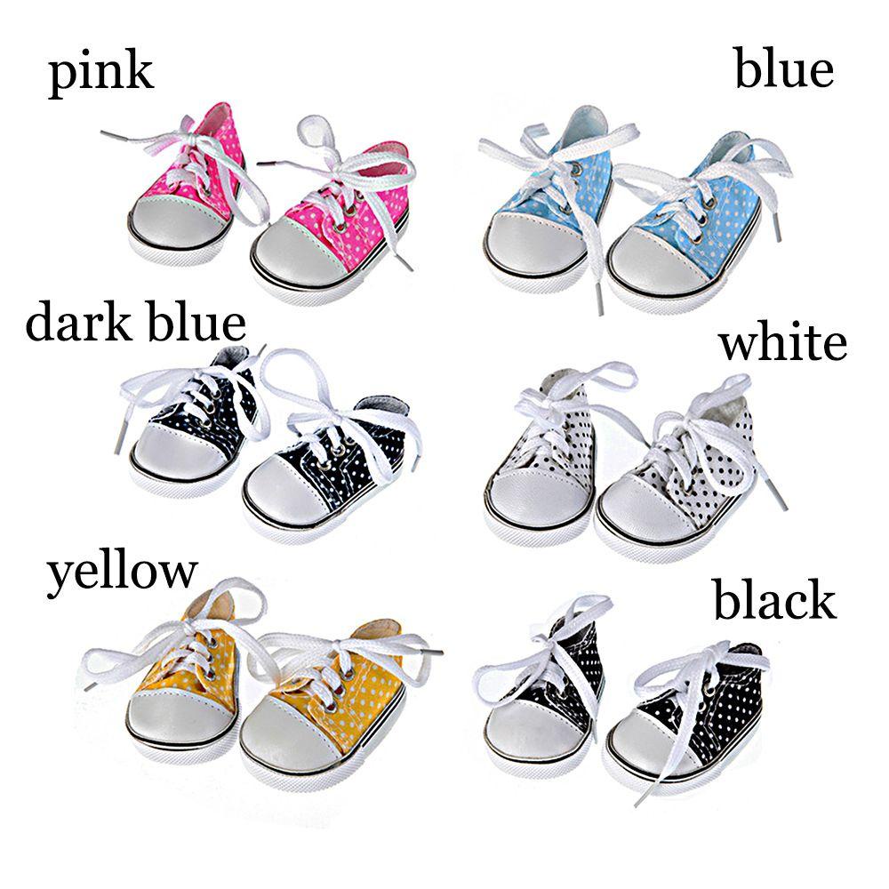 Giày Vải Canvas 7cm / 18 Inches Xinh Xắn Dành Cho Búp Bê