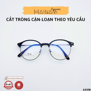 Gọng kính cận tròn kim loại thời trang nữ 2736 nhiều màu