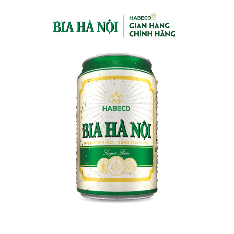 HỎA TỐC HÀ NỘI - Thùng 24 lon Bia Hà Nội Nhãn Xanh - HABECO (330ml/ lon) -  Khuyến mại hè Miền Bắc