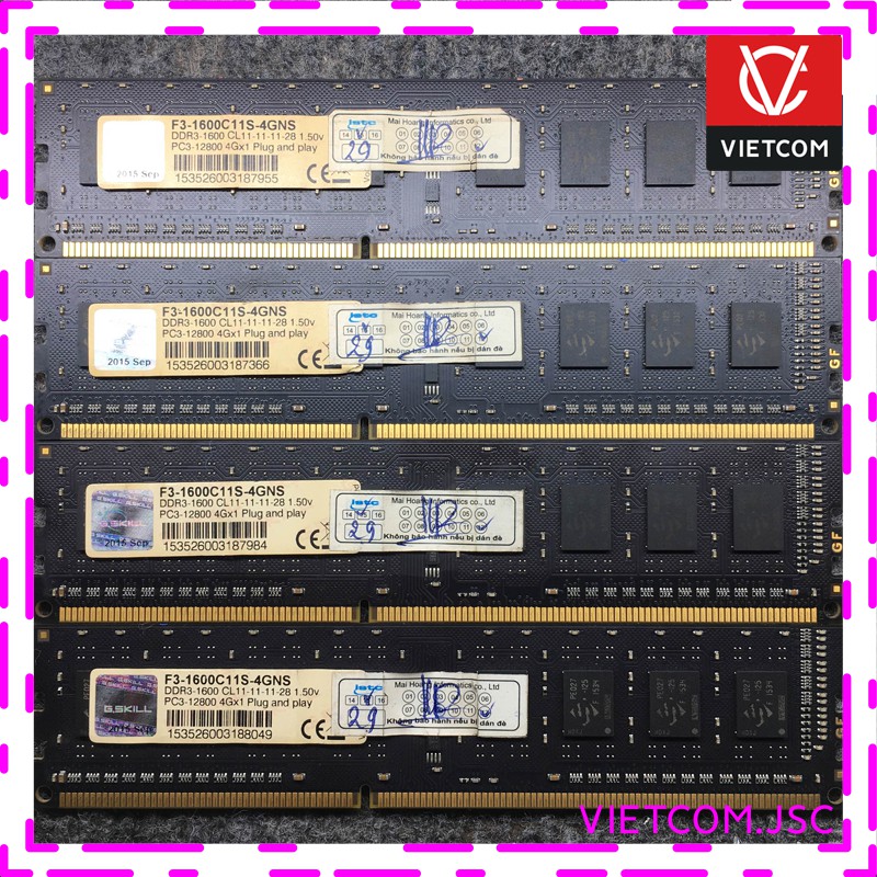 RAM PC DDR3 8Gb, 4Gb Bus 1600Mhz, Bus 1333Mhz - Hàng Phân Phối Chính Hãng