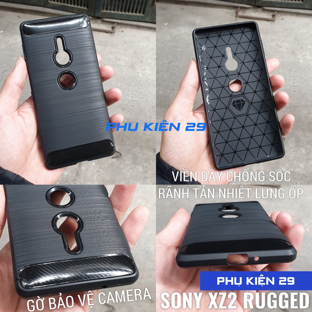 [Sony XZ2] Ốp lưng silicon chống sốc RUGGED