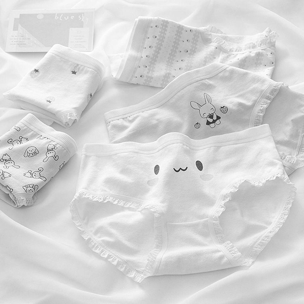 Quần Lót Cotton Thoáng Khí Lưng Vừa Họa Tiết Dâu Tây Gợi Cảm Cho Nữ