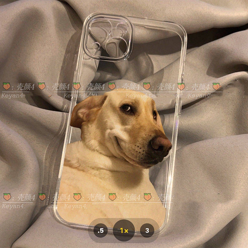 Ốp điện thoại silicone mềm trong suốt hình chú chó mắt nhìn nghiêng thích hợp cho iphone 14 13 12promax 11 Xs 7 8P