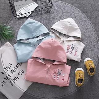 Áo khoát bé trai - bé gái hai lớp màu xanh