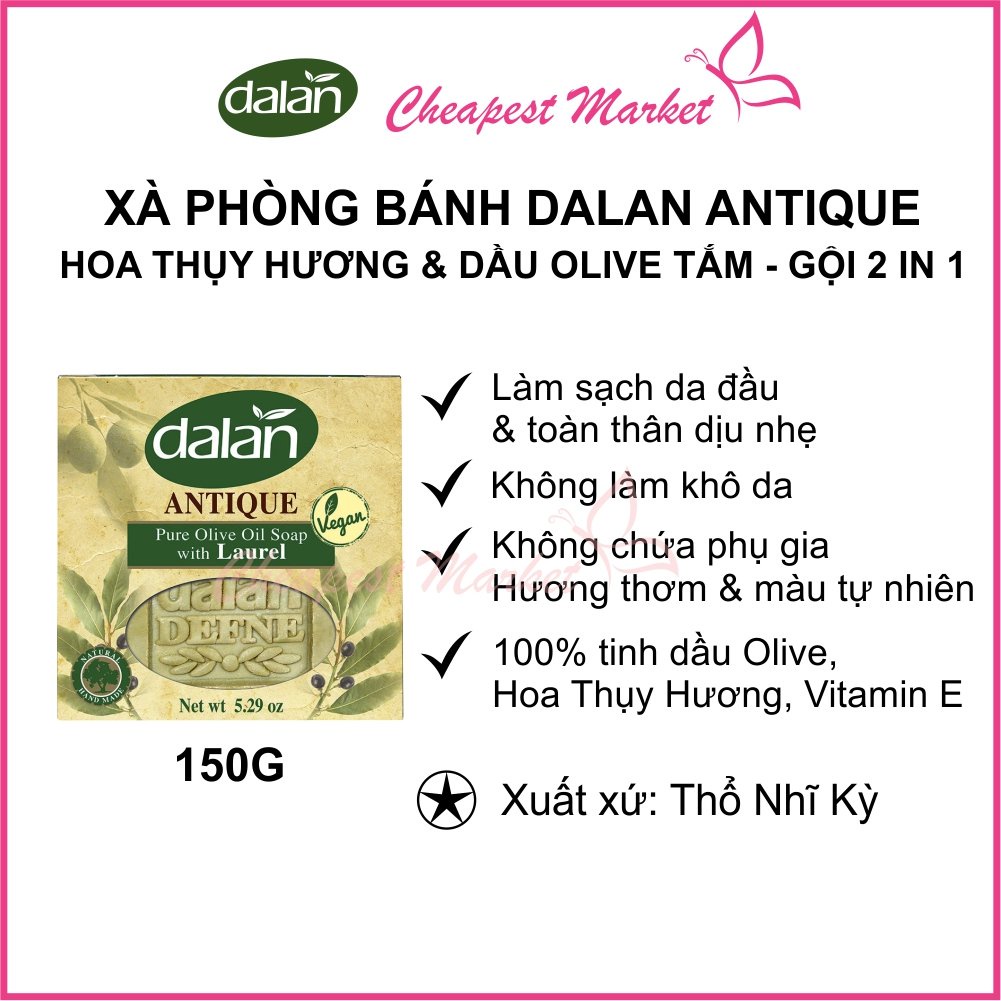 Xà Phòng Cục Dalan Hoa Thụy Hương Và Dầu Oilve Daphne Soap With Olive Oil 150g