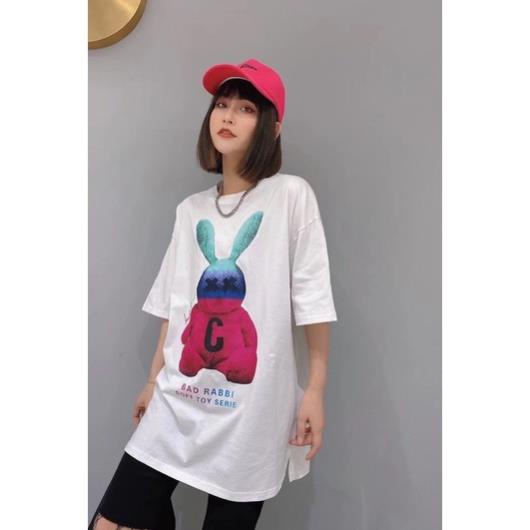 Áo thun unisex Khổng Hiền from rộng cổ tròn tay lỡ freesize 38-70kg Thỏ rabbit