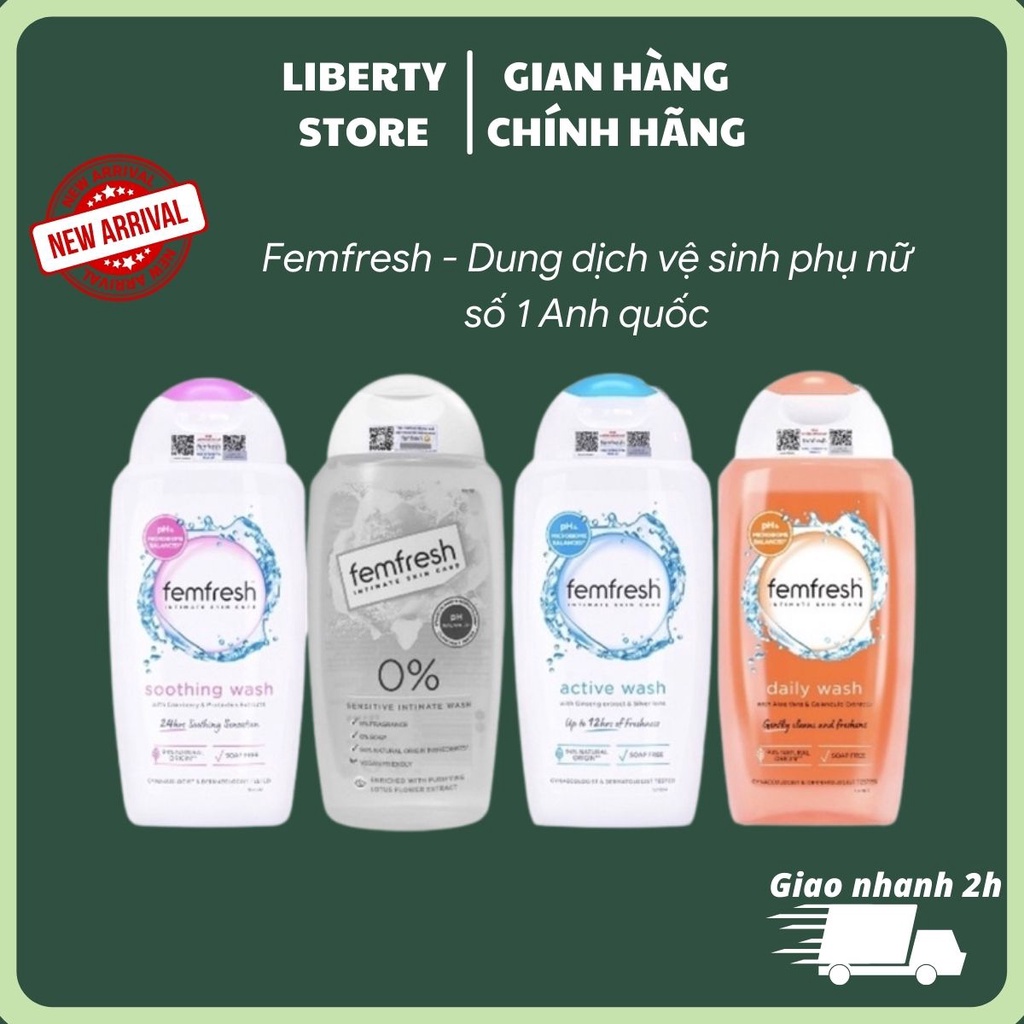 Dung dịch vệ sinh phụ nữ Femfresh nhập khẩu Anh quốc, mẫu mới nhất, phù hợp nhiều đối tượng