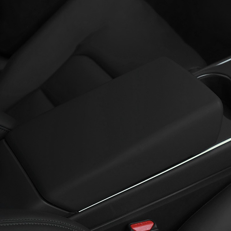Car Interior Car Central Control Armrest Box Cover Armrest Cover for Tesla el 3 and el Y Black