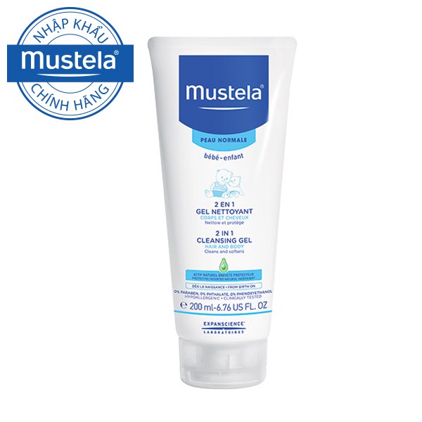 Gel Tắm Gội Cho Trẻ Sơ Sinh & Em Bé 2in1 Cleansing Gel Mustela 200ml