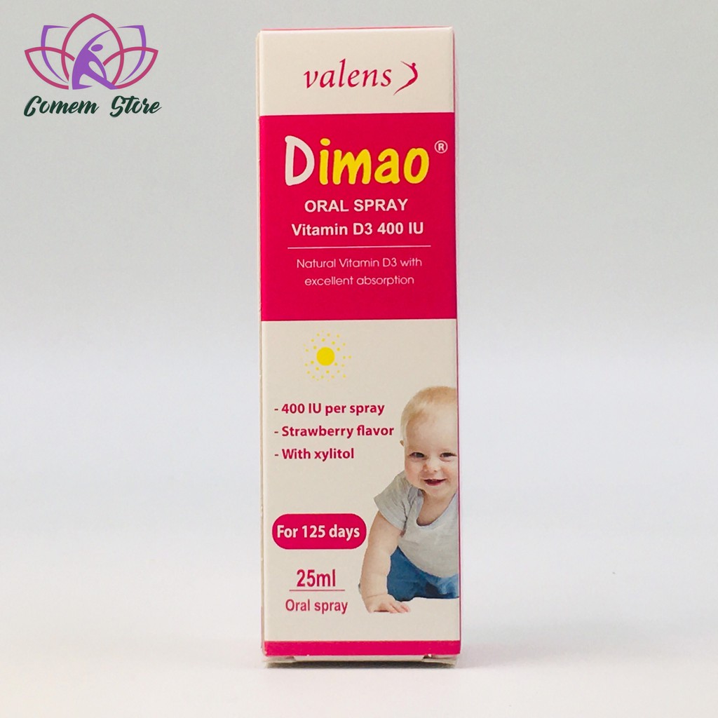 Dimao - vitamin d3 dạng xịt 400iu, hàng nhập khẩu châu âu, hương dâu - ảnh sản phẩm 1