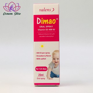 Dimao - Vitamin D3 Dạng Xịt 400IU, Hàng Nhập Khẩu Châu Âu, Hương Dâu