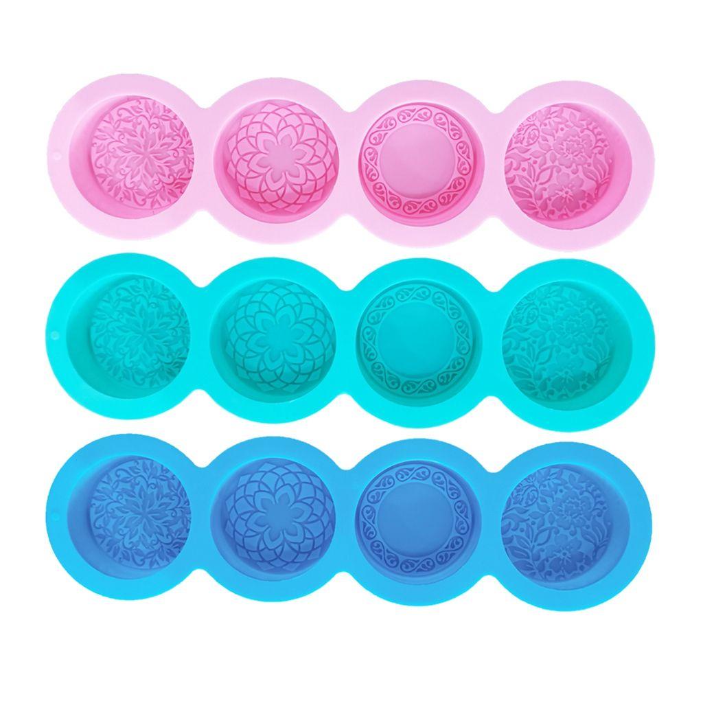 1 Khuôn Làm Bánh Trung Thu Bằng Silicone Hình Hoa 4 Kiểu Sáng Tạo DIY