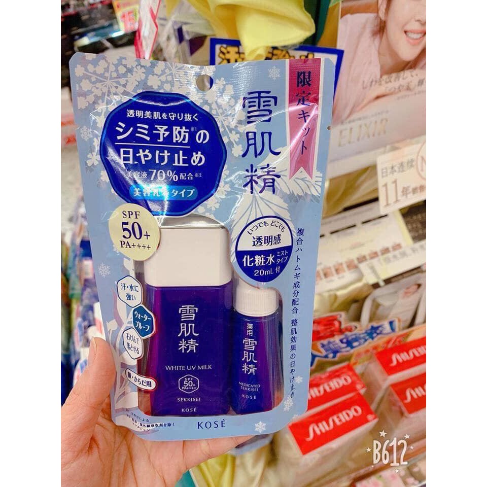 [FREESHIP] Kem Chống Nắng Kose Sekkisei Sun Protect Milk/Gel SPF50+/PA++++