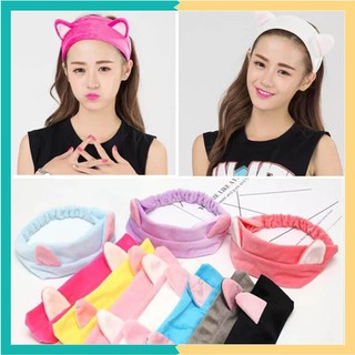 Băng Đô Cài Tóc Co Giãn Chống Trượt Tai Mèo Siêu Cute Dễ Thương Cho Nữ